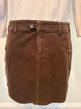NWT Banana Republic Brown Corduroy Mini Skirt Size 8